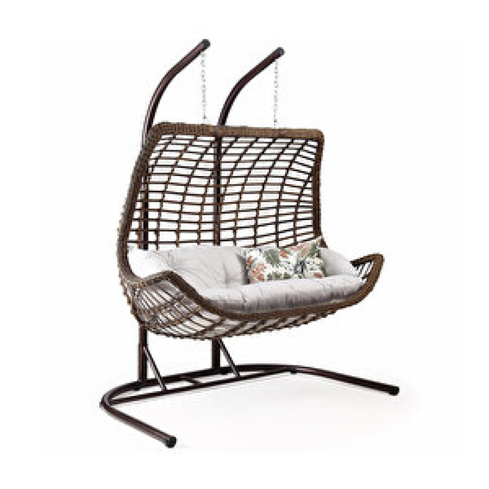 Capri Swing Cunda Çift Kişilik Rattan Bahçe Balkon Salıncağı Bej Bahçe Salıncağı Fiyatı