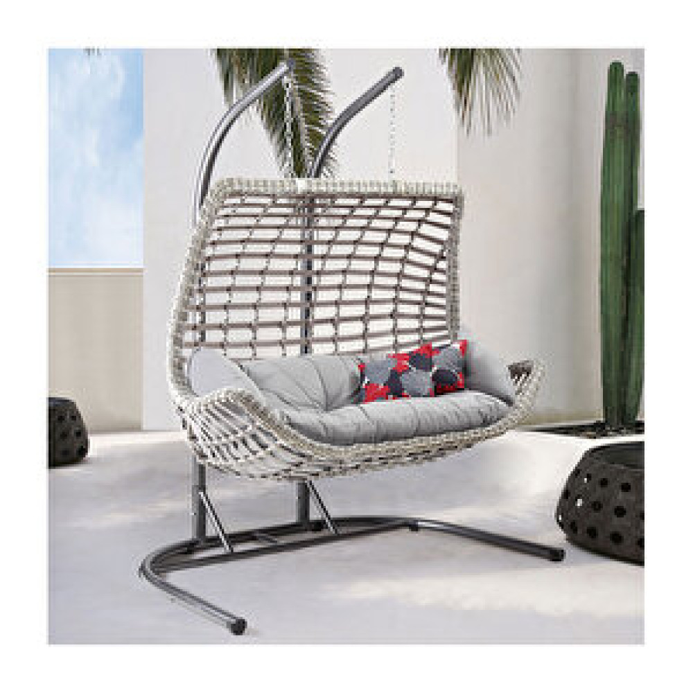 Capri Swing Cunda Çift Kişilik Rattan Bahçe Balkon Salıncağı Beyaz Bahçe Salıncağı Fiyatı