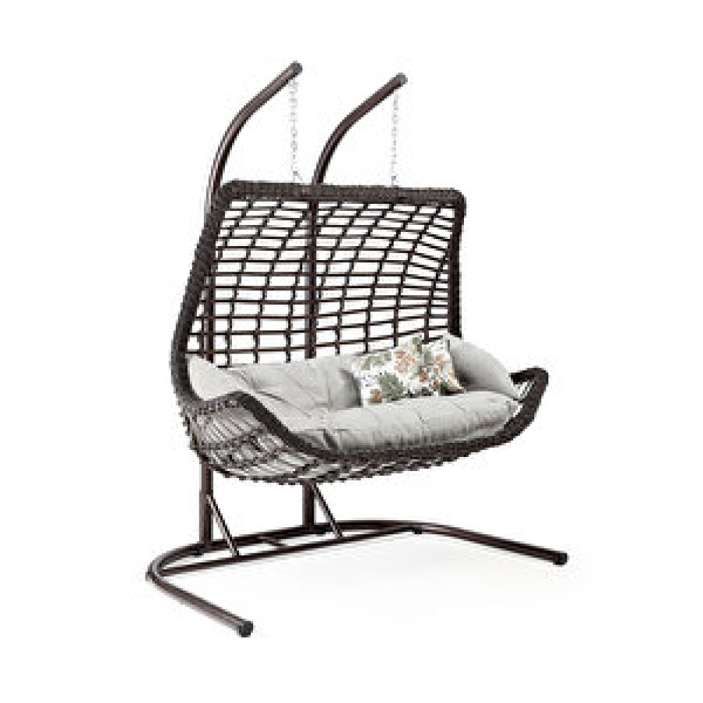 Capri Swing Cunda Çift Kişilik Rattan Bahçe Balkon Salıncağı Kahverengi Bahçe Salıncağı Fiyatı