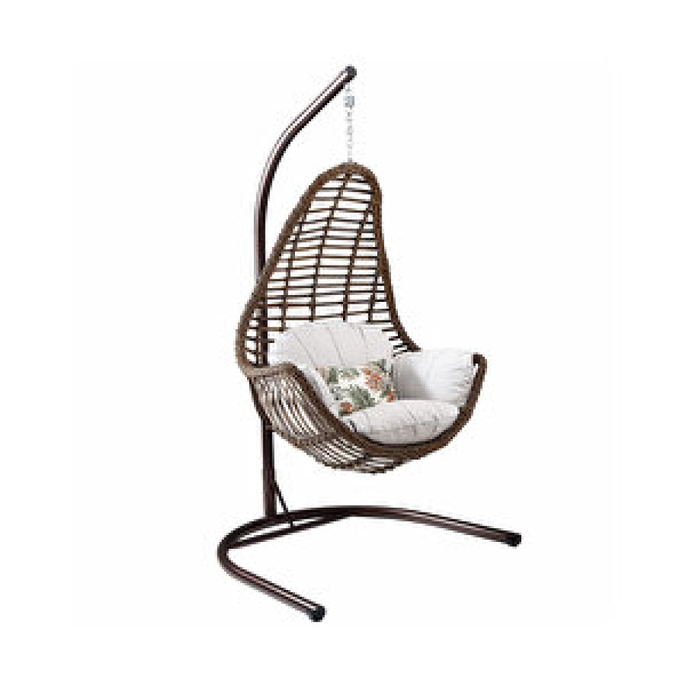 Capri Swing Milas Tek Kişilik Rattan Bahçe Balkon Salıncağı Bej Bahçe Salıncağı Fiyatı