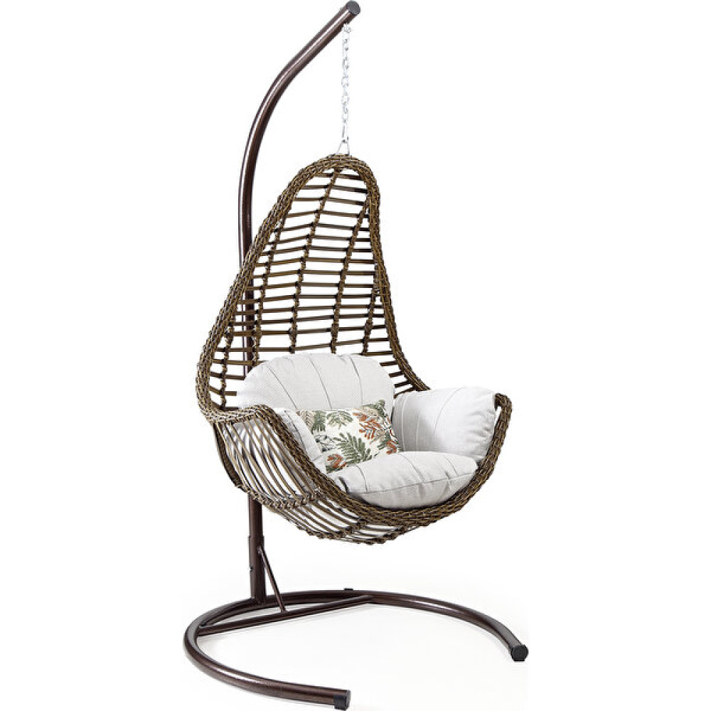 Capri Swing - Milas - Tek Kişilik Rattan Bahçe Balkon Salıncağı - Kahverengi Bahçe Salıncağı Fiyatı