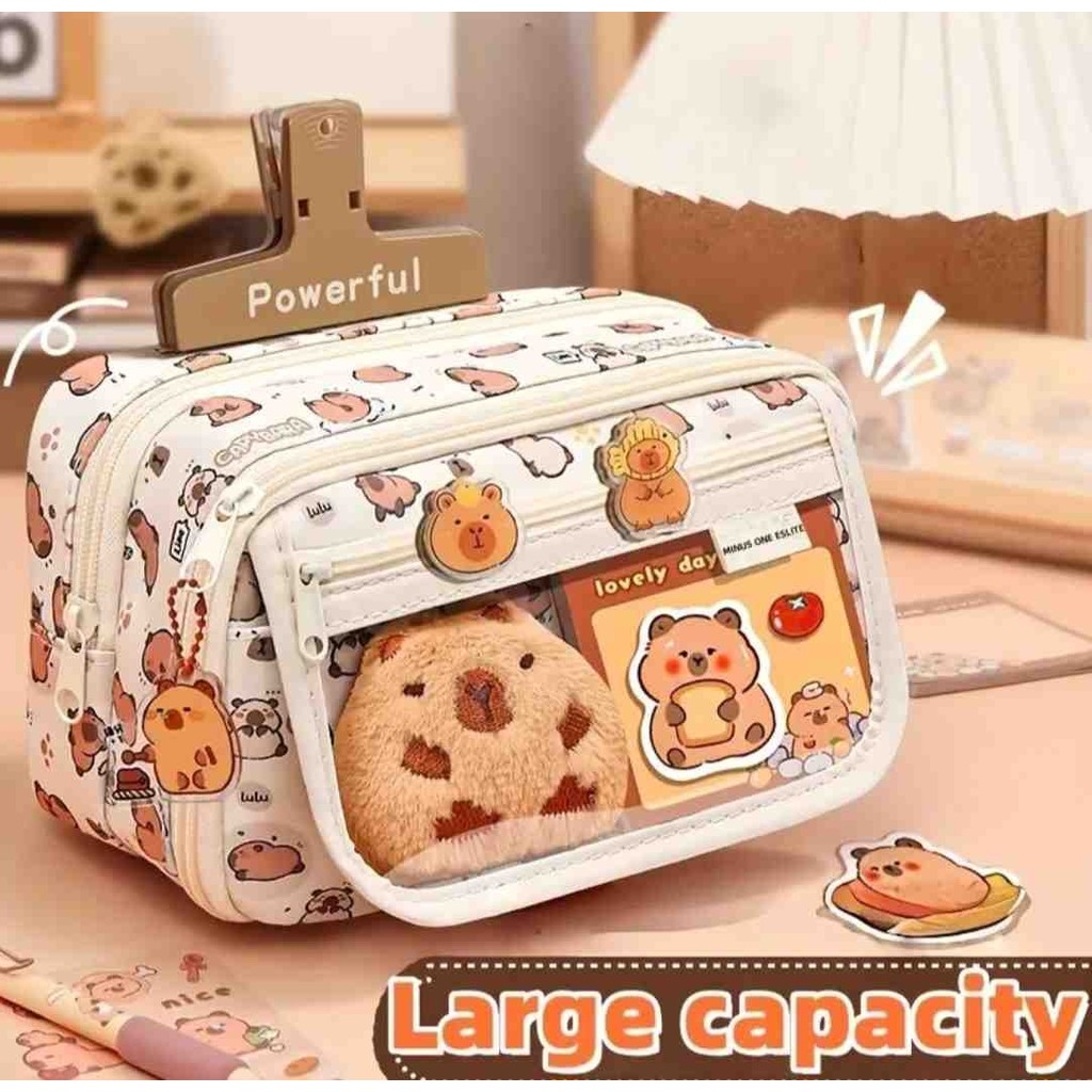 Capybara Desenli Large Büyük Boy Kalemlik Kapibara Kalem Kutu - Bej Kalem & Yazı Gereçleri Fiyatı
