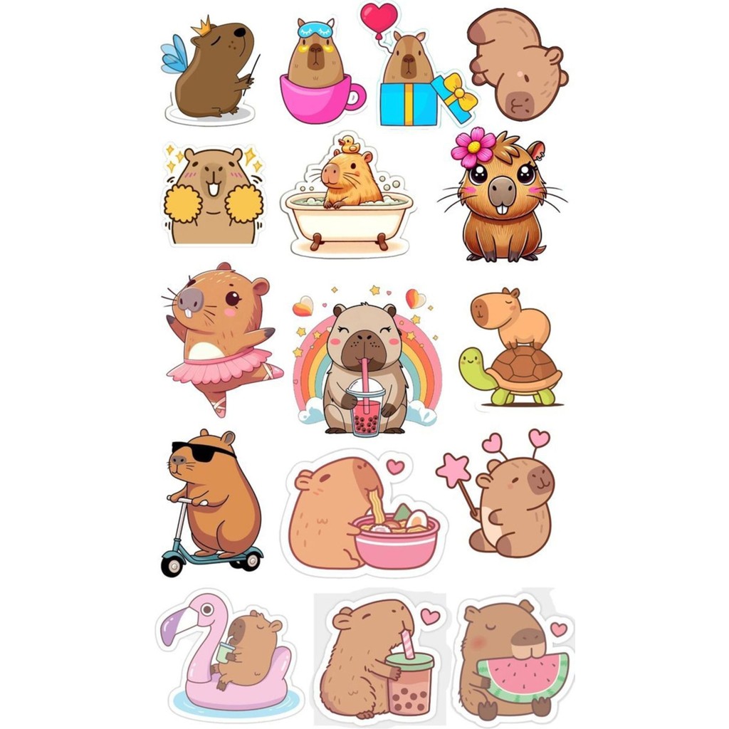 Capybara Sticker Capibara Etiket Kapibara Sticker Capibara Sticker ST1636 Okul Etiketi Fiyatı