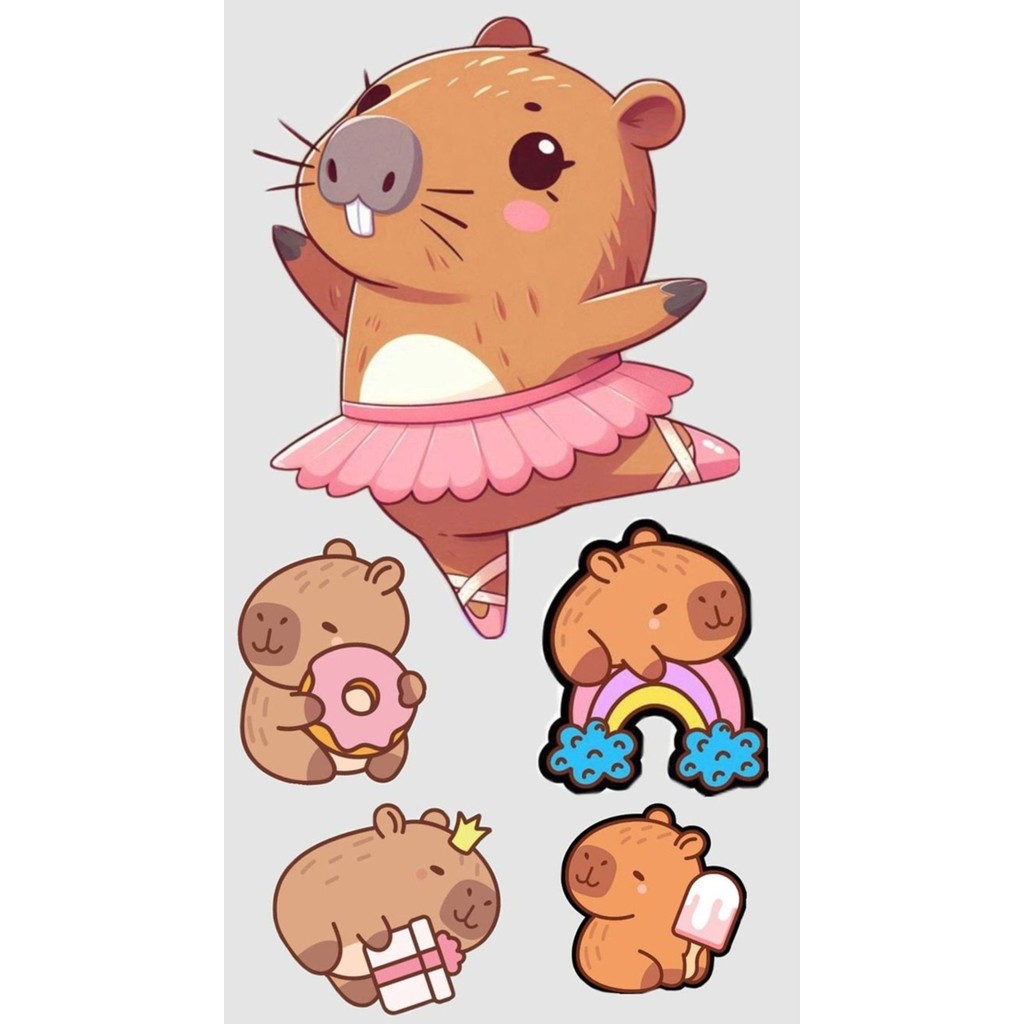 Capybara Sticker Capibara Etiket Kapibara Sticker Capibara Sticker ST1640 Okul Etiketi Fiyatı