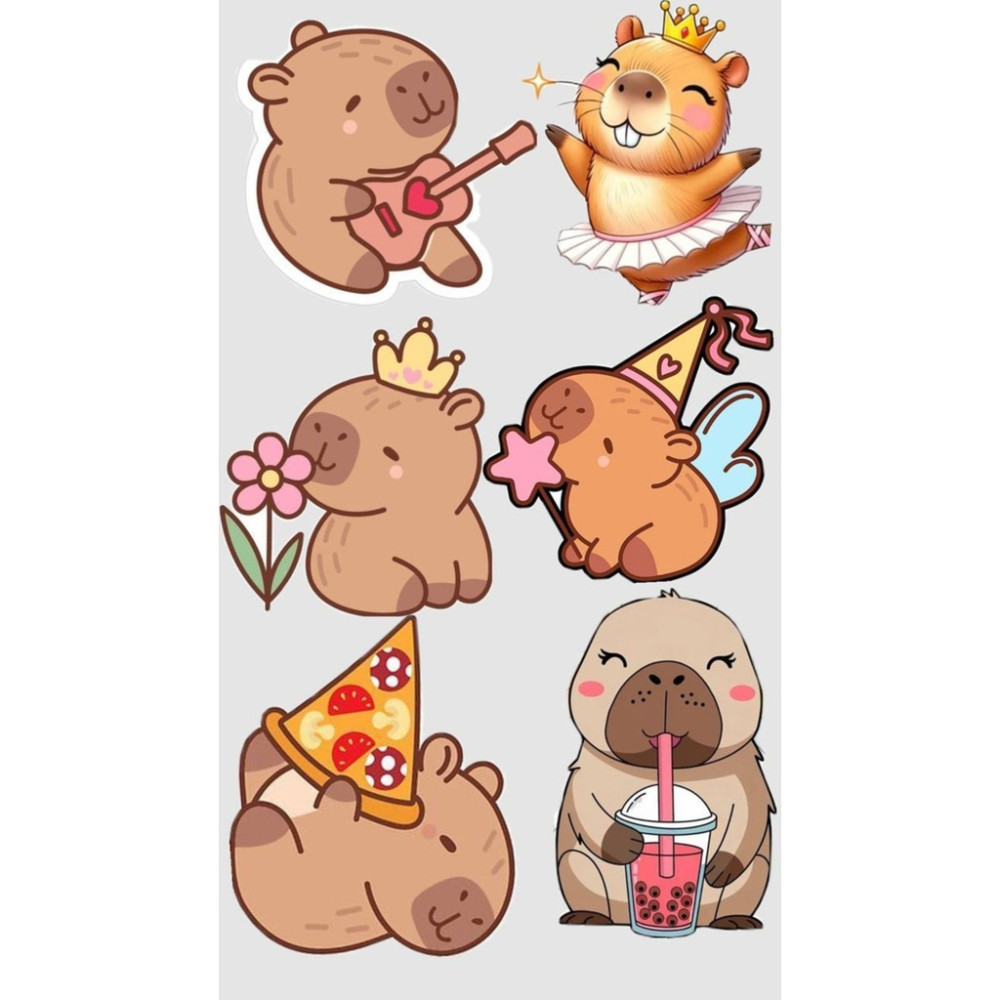 Capybara Sticker Capibara Etiket Kapibara Sticker Capibara Sticker ST1646 Okul Etiketi Fiyatı
