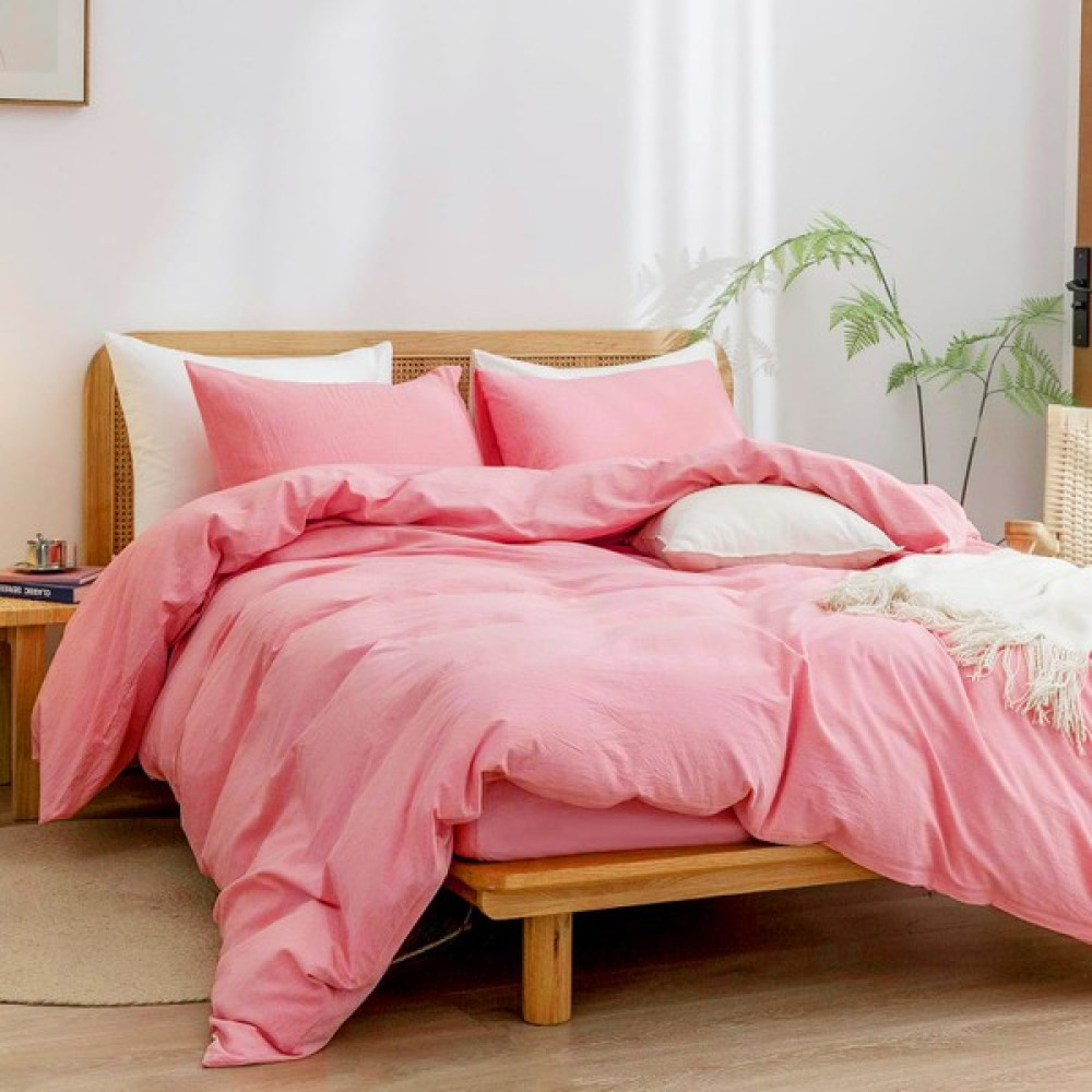 Caqqa Candy Pembe Çift Kişilik Nevresim Takımı Çarşafı Lastikli - 160 x 200 cm Nevresim Takımı Fiyatı