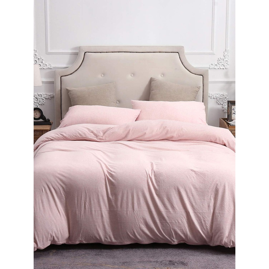 Caqqa Soft Pink Çift Kişilik Çarşafı Lastikli Pamuk Nevresim Takımı - Açık Pembe - 160 x 200 cm Nevresim Takımı Fiyatı
