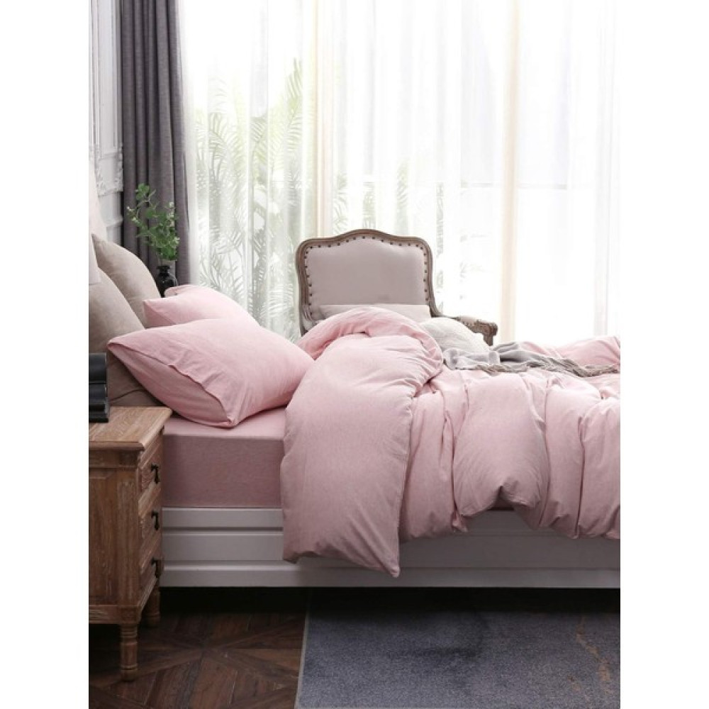 Caqqa Soft Pink Tek Kişilik Çarşafı Lastikli Pamuk Nevresim Takımı - Açık Pembe - 100 x 200 cm Nevresim Takımı Fiyatı