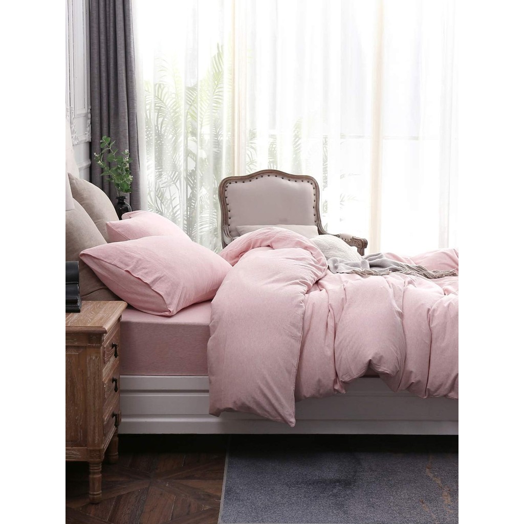 Caqqa Soft Pink Tek Kişilik Çarşafı Lastikli Pamuk Nevresim Takımı - Açık Pembe - 100 x 200 cm Nevresim Takımı Fiyatı