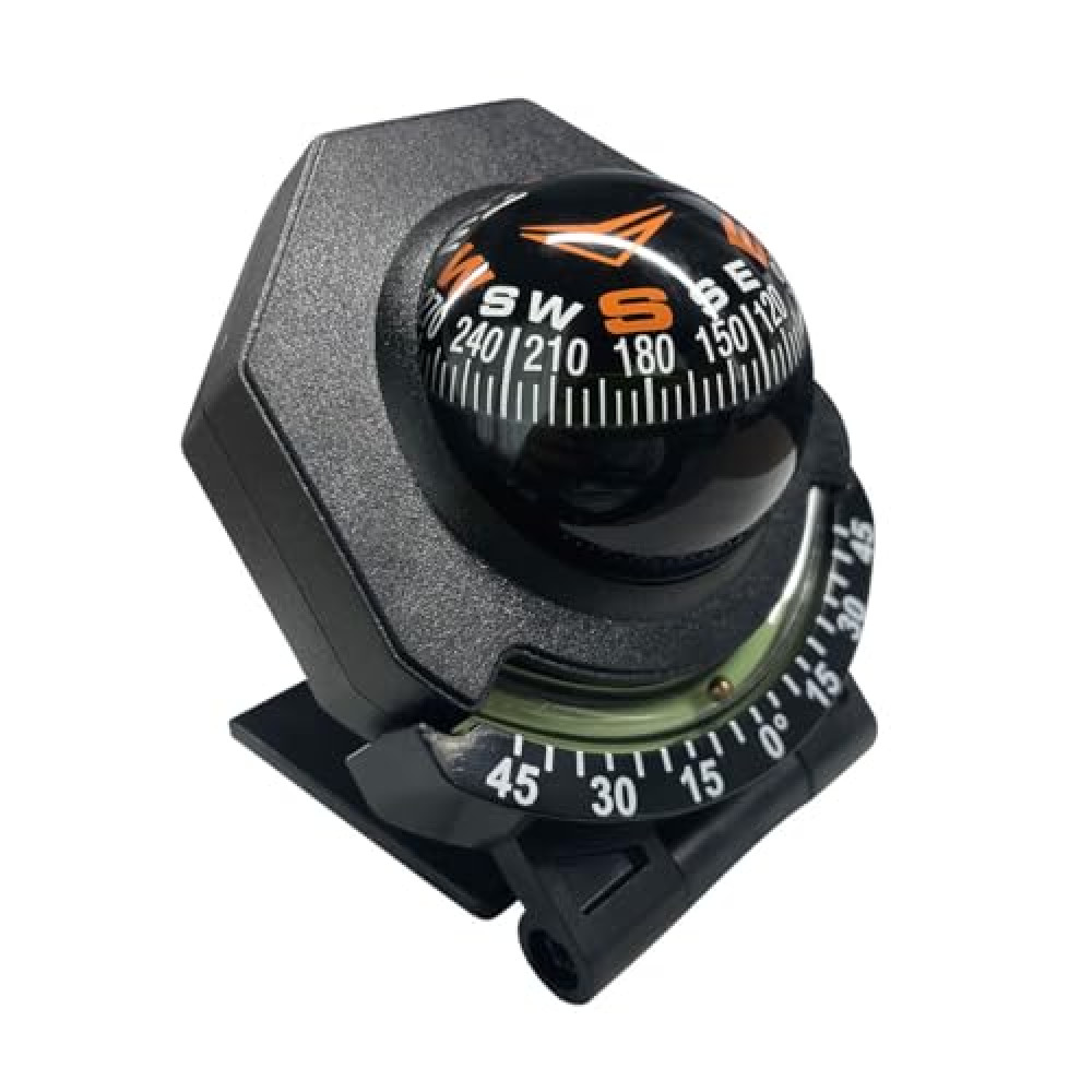 Car Compass, Car Dashboard Compass Ball with Slope Meter, Adjustable Night Vision Compass, Universal Car Accessories for Car, Boat, Truck