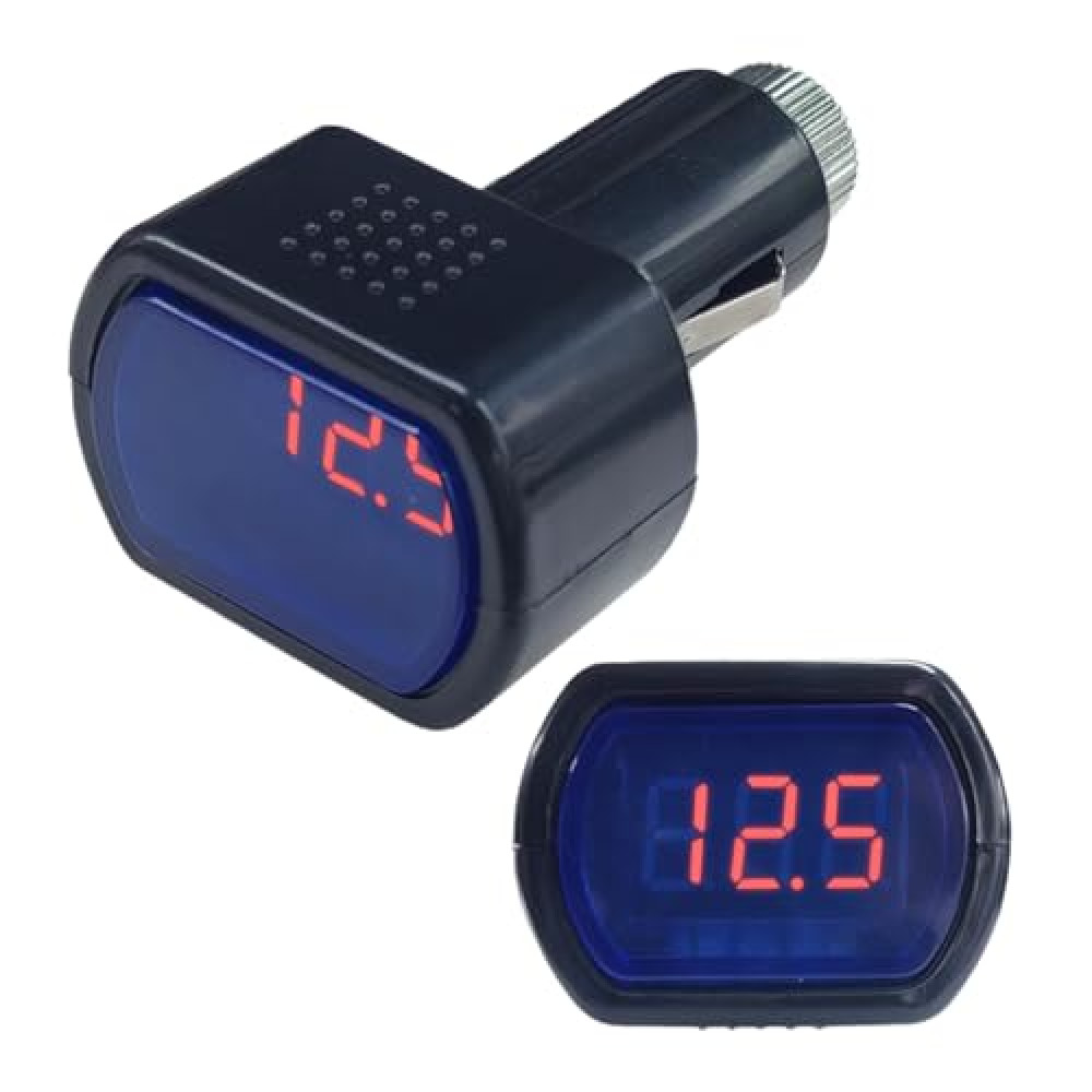 Car LED Digital Voltmeter, DC 12V/24V Cigarette Lighter Voltage Meter, Volt Gauge Battery Monitor, Digital Voltage Display for Auto Car Truck