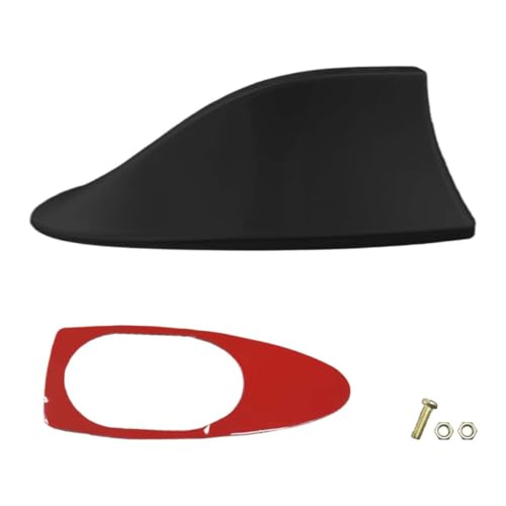 Car Shark Fin Antenna Cover, Plastic Automotive Signal Roof Aerial Cover with Adhesive Tape, Universal Roof Mount Antenna Replacement Vehicle Decorative Cover for Car Truck SUV (Black)