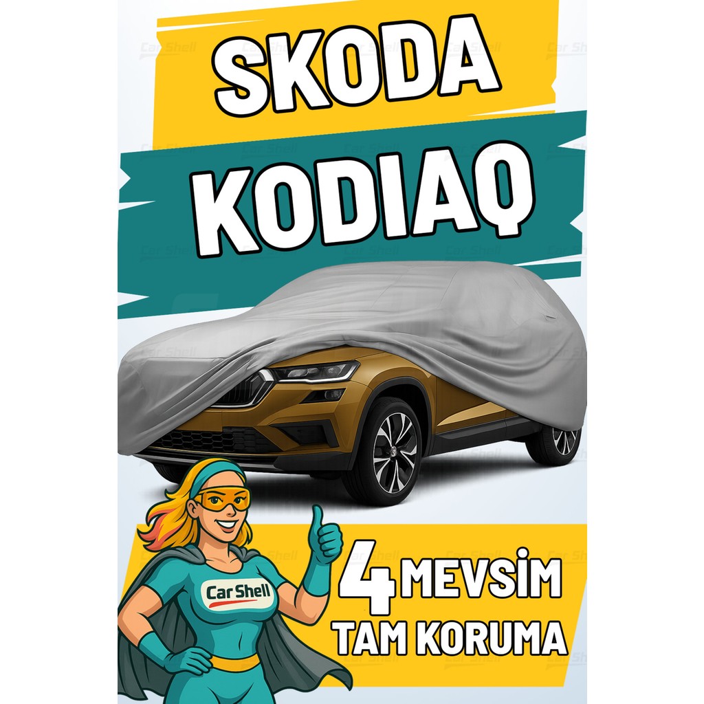 Car Shell Skoda Kodiaq Uyumlu Araba Brandası Su ve Güneş Geçirmez Çizilmez Miflonlu Örtü Oto Örtü Diğer Fiyatı