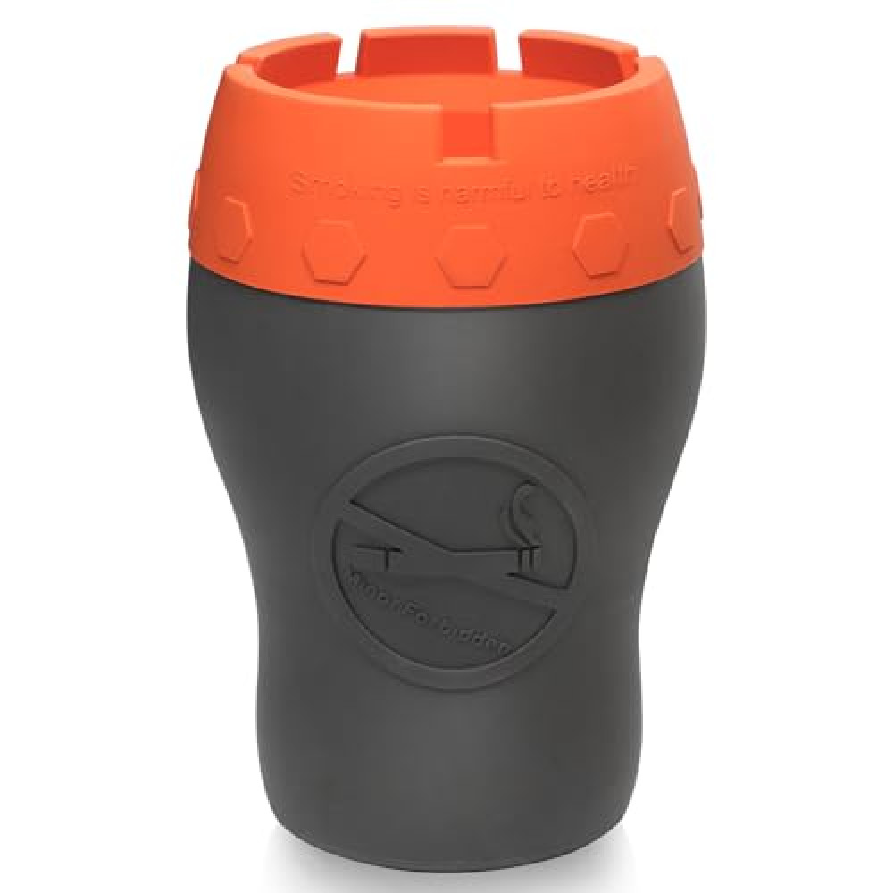 Car Silicone Ashtray,Auto Ash Tray Smokeless, Drop-Proof & Unbreakable Anti-Ash Splash Vehicle Cigarette Ashtray for Home Outside Office Car Accessories(Orange)