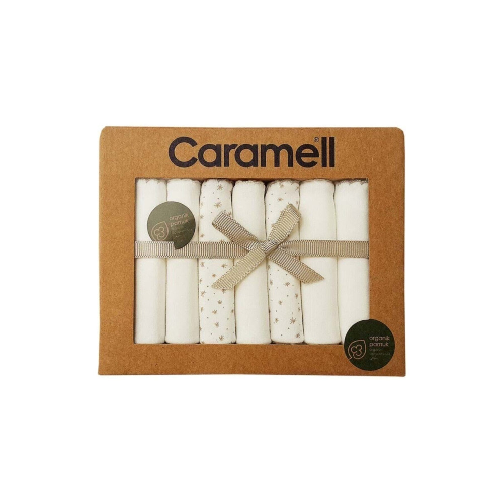 Caramell Bebek Soft Girl Penye Ağız Mendili 7 Li Ekru Bebek Mendil-Islak Mendil Fiyatı