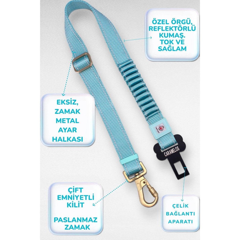 Caramelos Evcil Hayvan Araç Emniyet Kemeri Köpek Oto Kemeri Araba Oto Aksesuar Kh - Su Yeşili Araba & Motorsiklet Aksesuarı Fiyatı