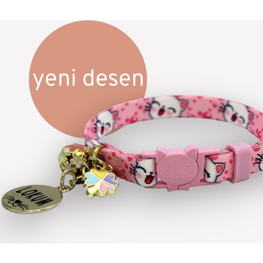 Caramelos Güvenlik Kilitli Kedi Tasması 1 cm Pembe Evcil Hayvan Ürünleri Fiyatı