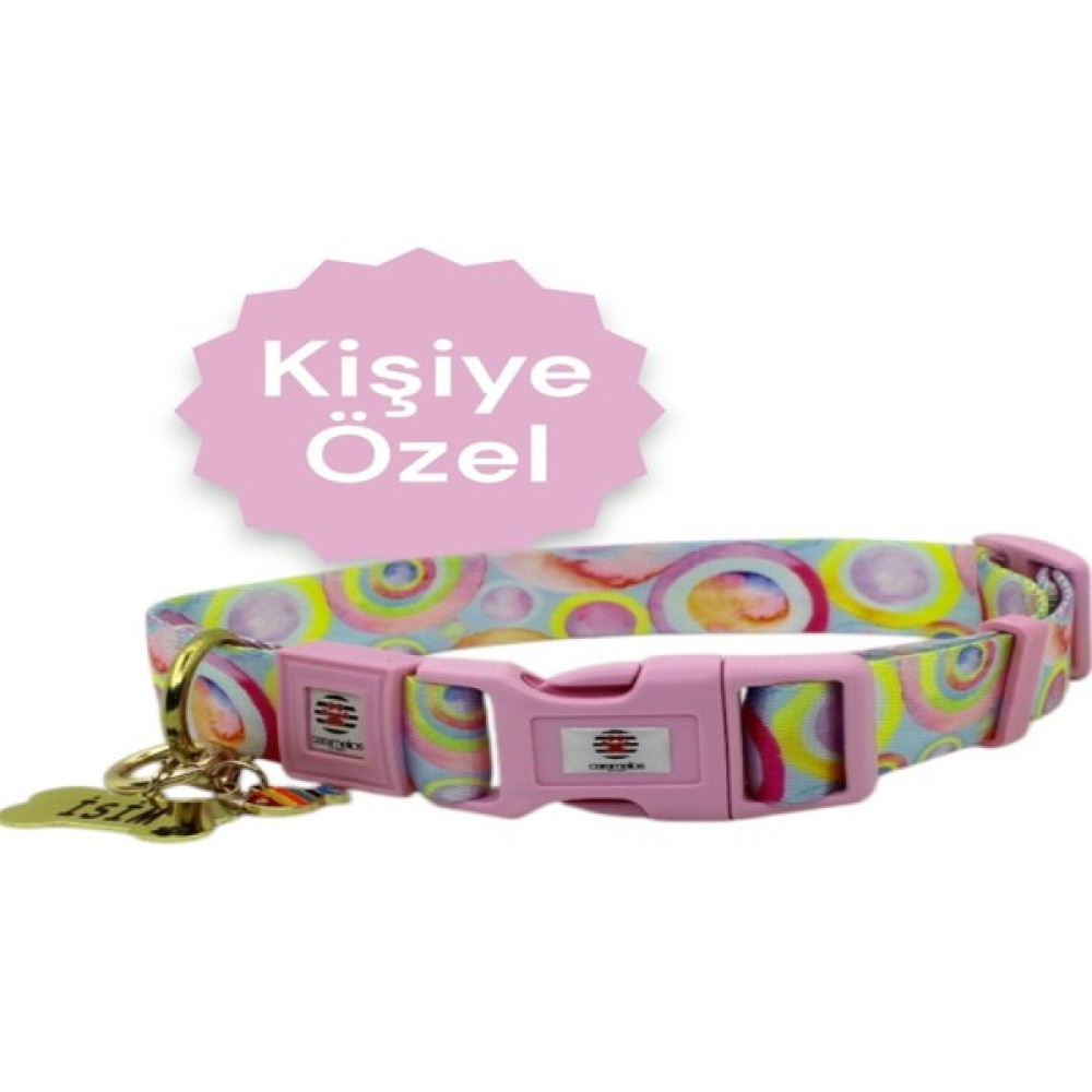 Caramelos Isimli Köpek Tasması, Orta ve Büyük Irk, Çelik Isimlikli, Kişiye Özel Tasma 2,5 cm - S - Açık Pembe Evcil Hayvan Ürünleri Fiyatı