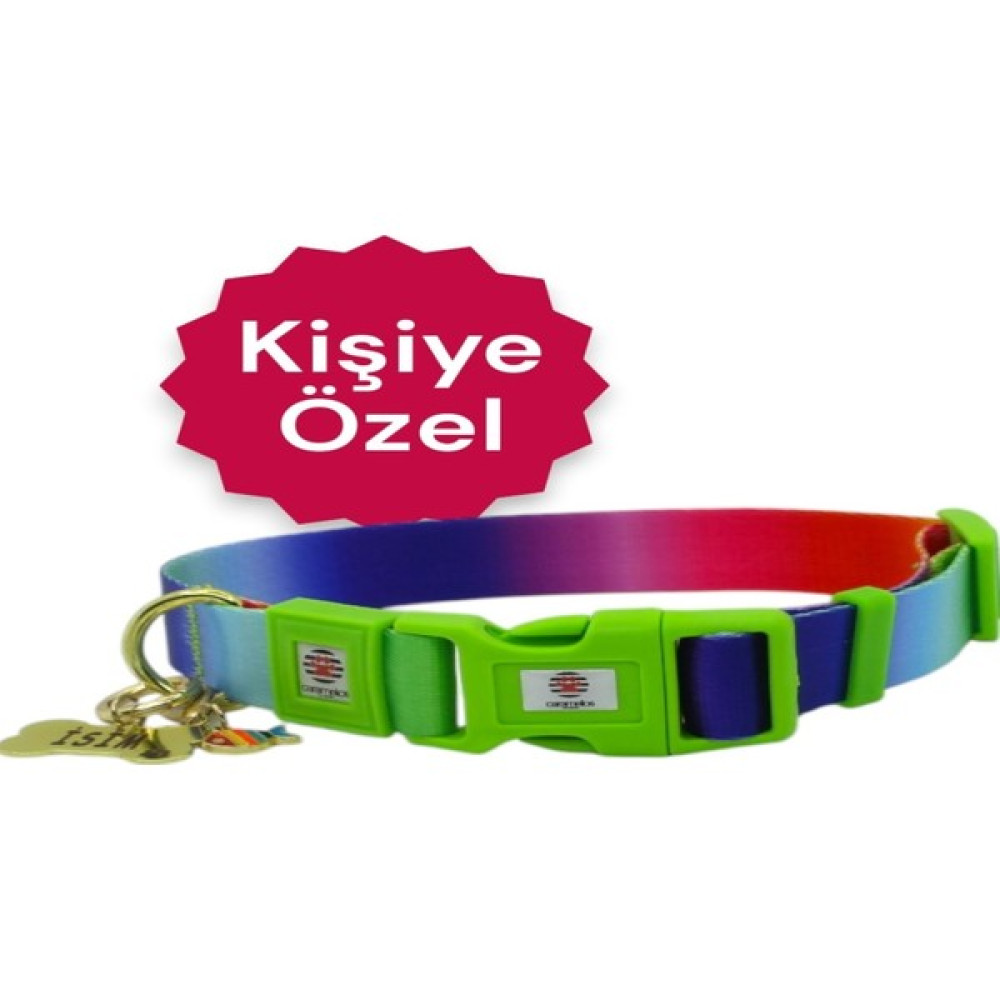 Caramelos Isimli Köpek Tasması, Orta ve Büyük Irk, Çelik Isimlikli, Kişiye Özel Tasma 2,5 cm - S - Çok Renkli Evcil Hayvan Ürünleri Fiyatı