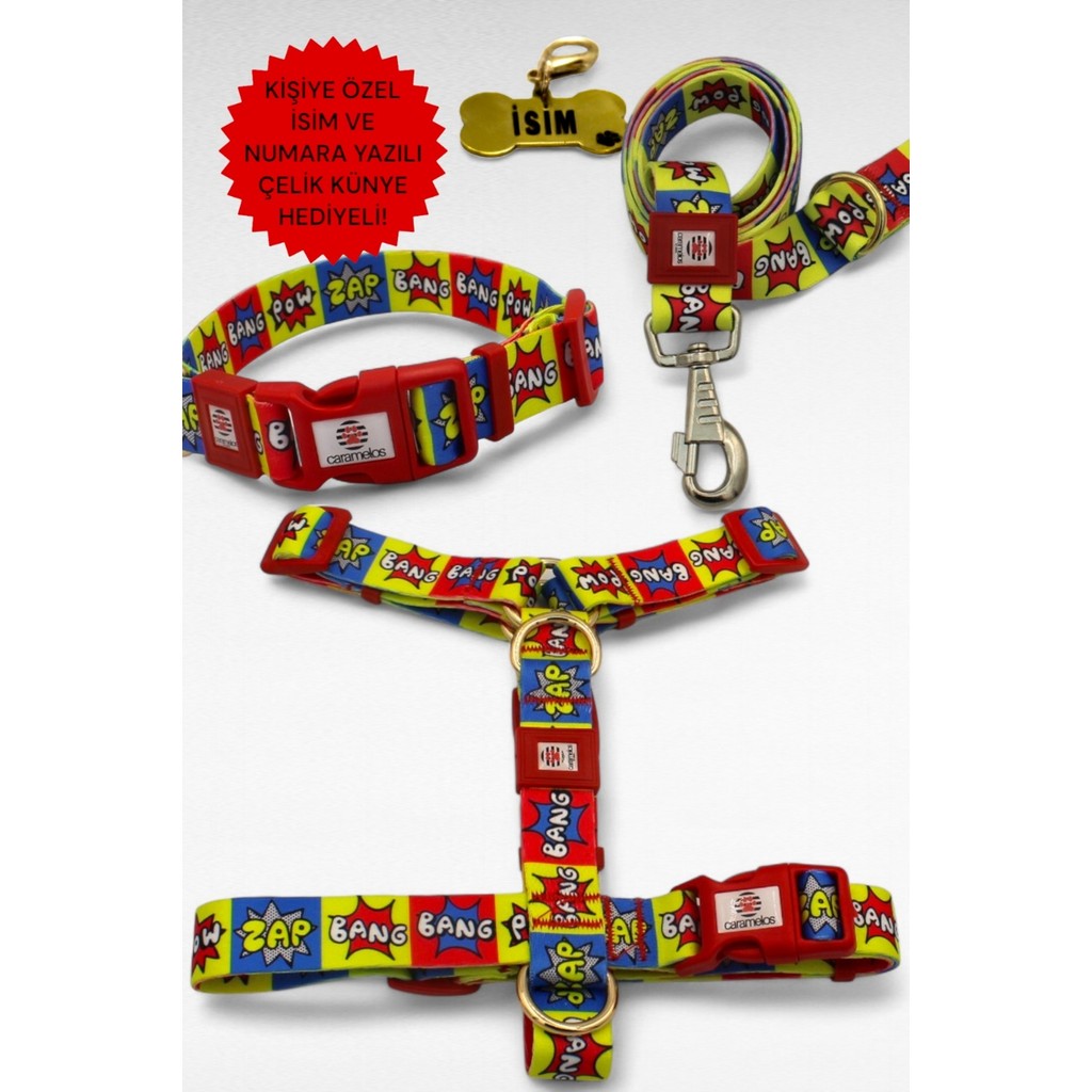 Caramelos Köpek Tasma Seti Kişiye Özel Isimli Tasma, H Tipi Tasma ,gövde Boyun Gezdirme Tasması, Köpek Künye - Sarı - Kırmızı - M SSD / Solid State Drive Fiyatı