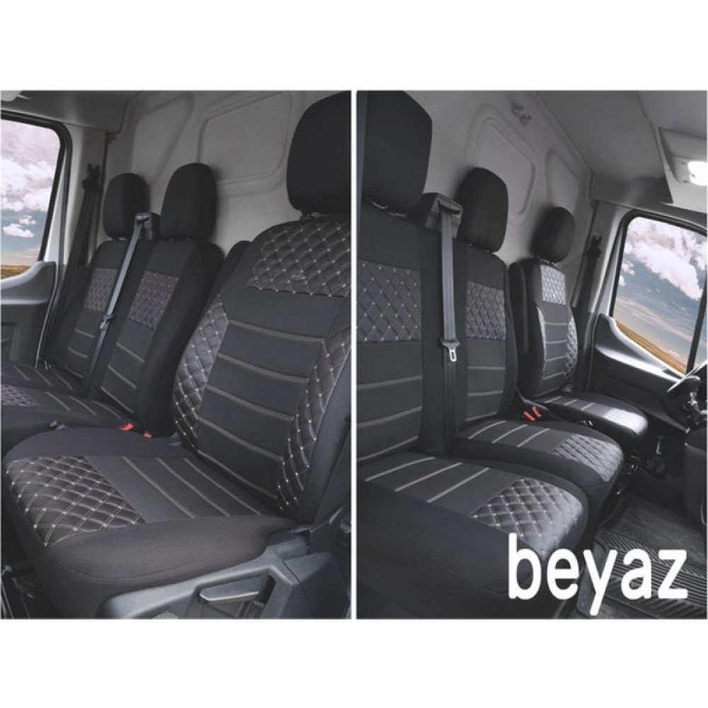 Carat Ford Transit 2014- Ortopedik Oto Koltuk Kılıfı Ön 2+1 - Beyaz Oto Boyaları Fiyatı