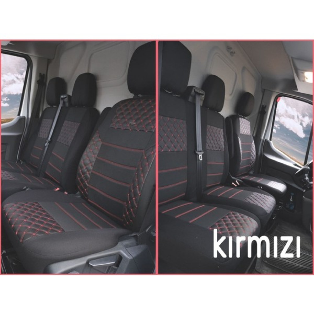Carat Ford Transit 2014- Ortopedik Oto Koltuk Kılıfı Ön 2+1 - Kırmızı Oto Boyaları Fiyatı