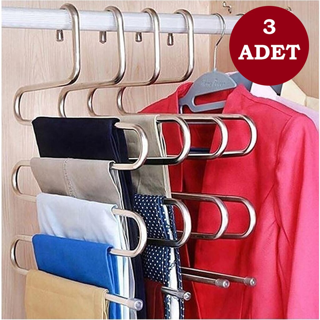 Carat Home 5 Katlı Pantolon Eşarp Askısı Metal 3 Adet Giyim & İç Giyim Fiyatı