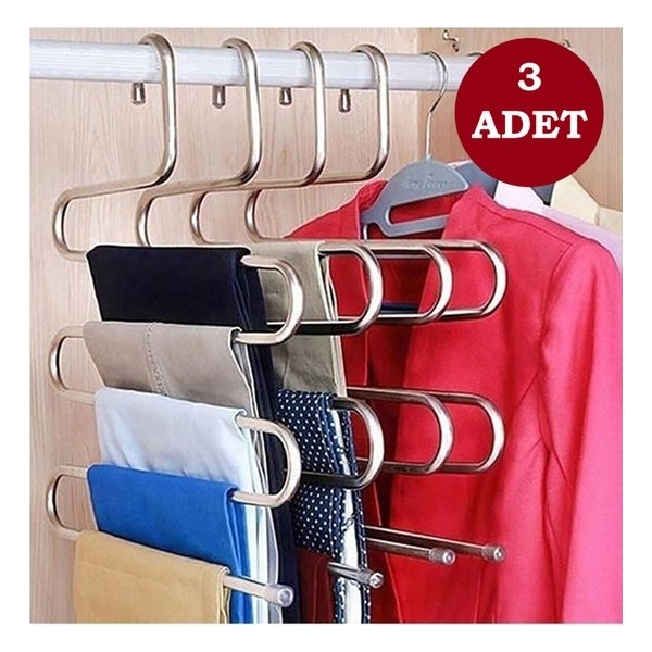 Carat Home 5 Katlı Pantolon Eşarp Askısı Metal 3 Adet (Yurt Dışından) Giyim & İç Giyim Fiyatı