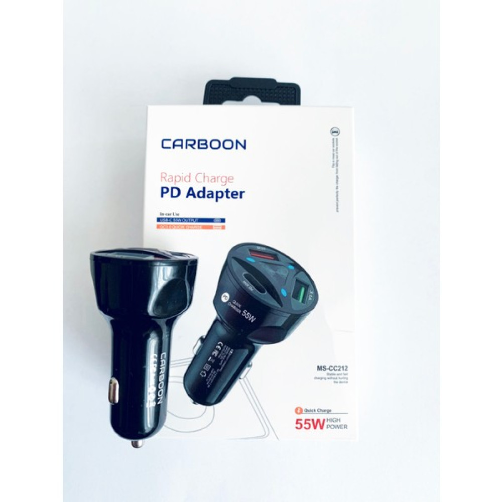 Carboon 3 Port USB Araç Için Telefon Şarj Cihazı Çakmaklık Araç Içi Şarj Adaptörü 55W - Siyah Cep Telefonu Araç Kiti Fiyatı