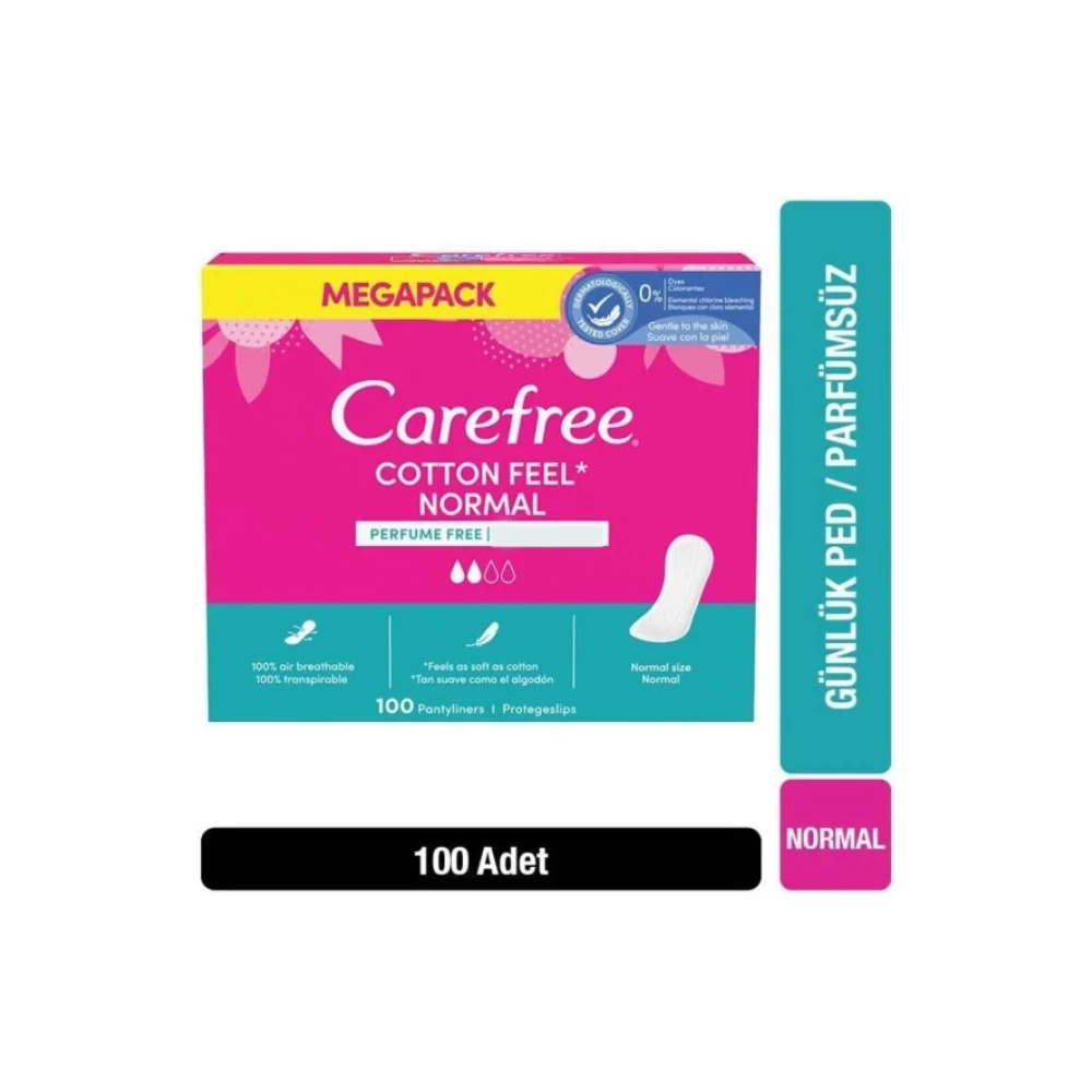 Carefree Cotton Feel Normal Parfümsüz Günlük Ped 100 Lü Hijyenik Pedler ve Tamponlar Fiyatı