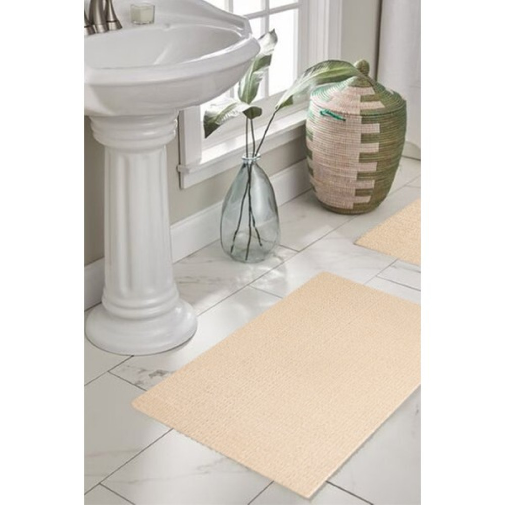 Caretta Home Soffy Banyo Paspası Dekoratif Modern Yıkanabilir Banyo Paspası - Krem - 60X100 Klozet Takımı Fiyatı