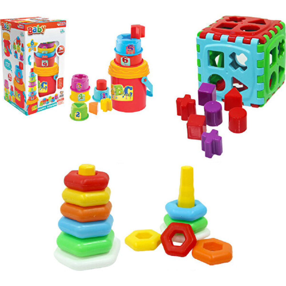 Caretta Neşeli Kuleler + Bultak Puzzle + Sevimli Halkalar Eğitici Set Eğitici Oyuncak Fiyatı