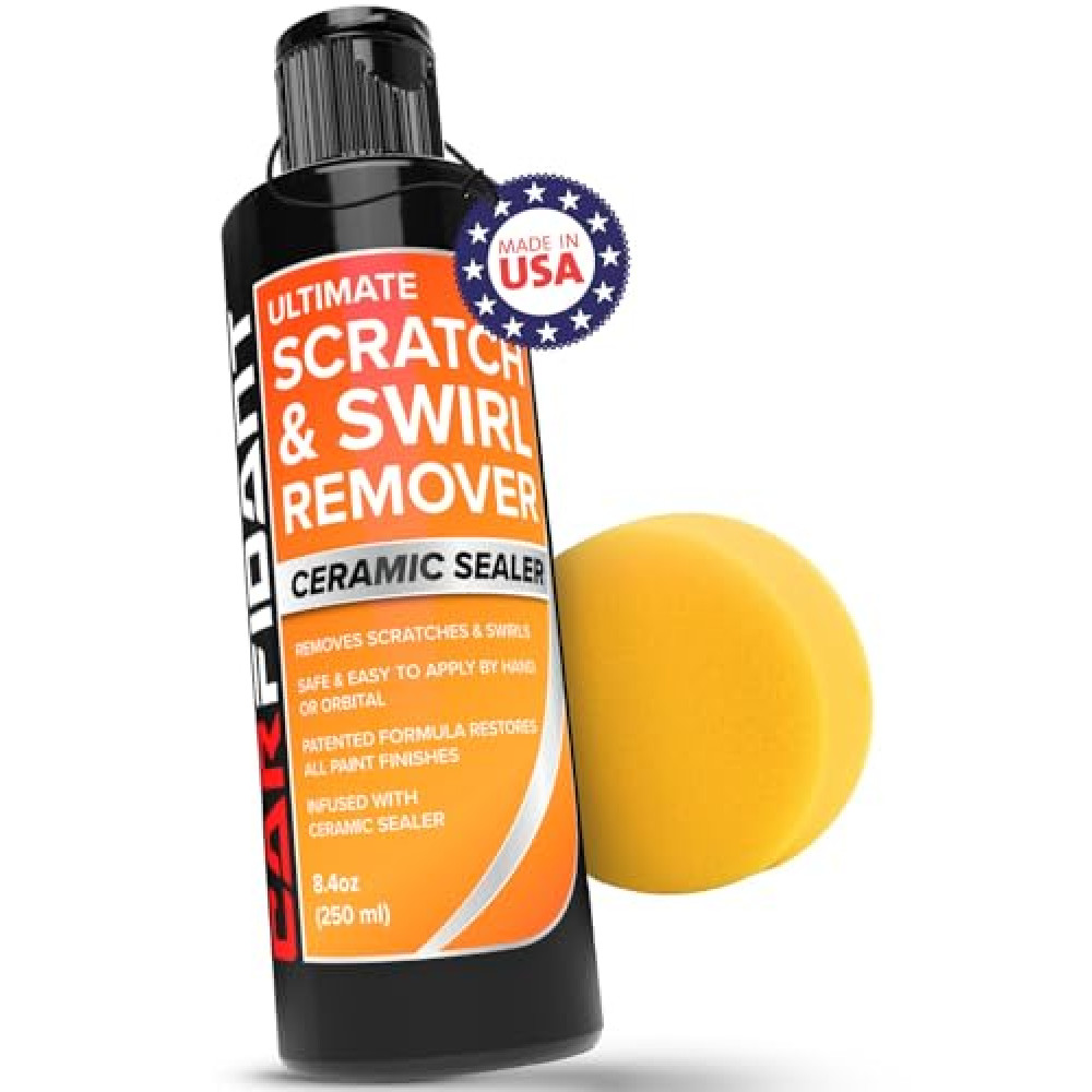 Carfidant Scratch and Swirl Remover - Car Scratch Remover for Vehilces Paint - Polishing Compound for Cars with Buffer Pad - Cutting Compound Paint Restorer Kit
