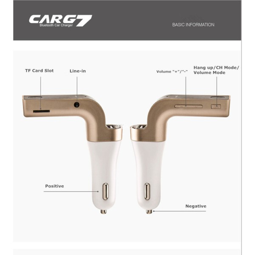 Carg7 Bluetooth Araç Fm Transmitter USB Girişli - Siyah Oto Görüntü Sistemleri Fiyatı