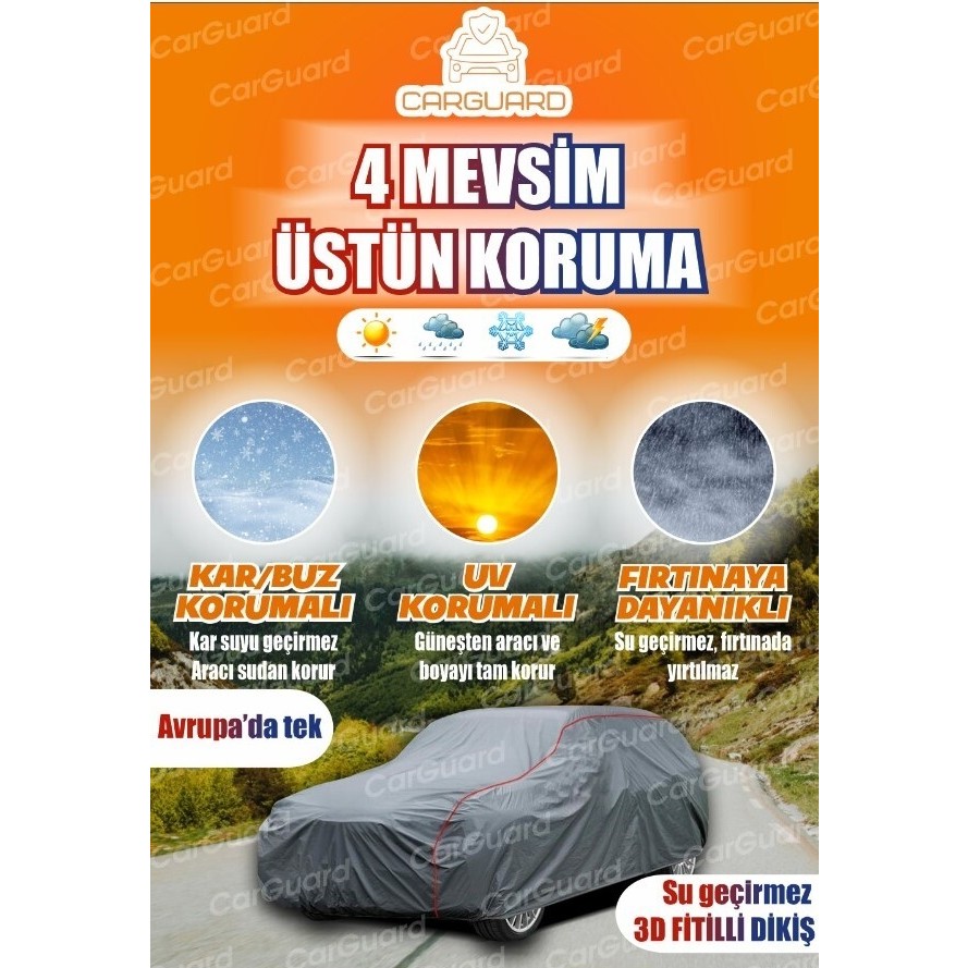 Carguard Ford Puma Uyumlu X300 Pro Araba Brandası Miflonlu Branda Oto Çadır Örtü Oto Branda Fiyatı