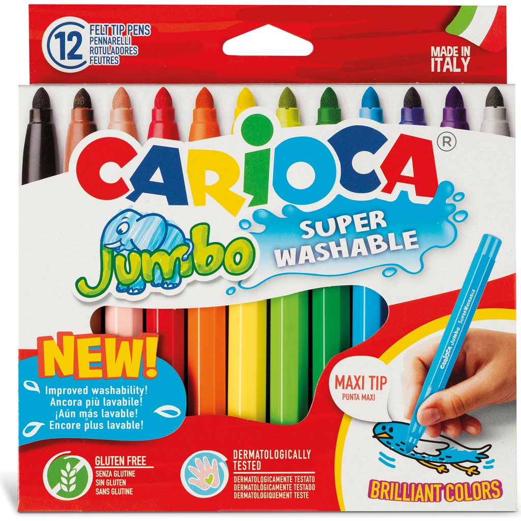 CARIOCA 12 Renk Jumbo Keçeli Kalem 40569 Keçe Uçlu Kalem Fiyatı