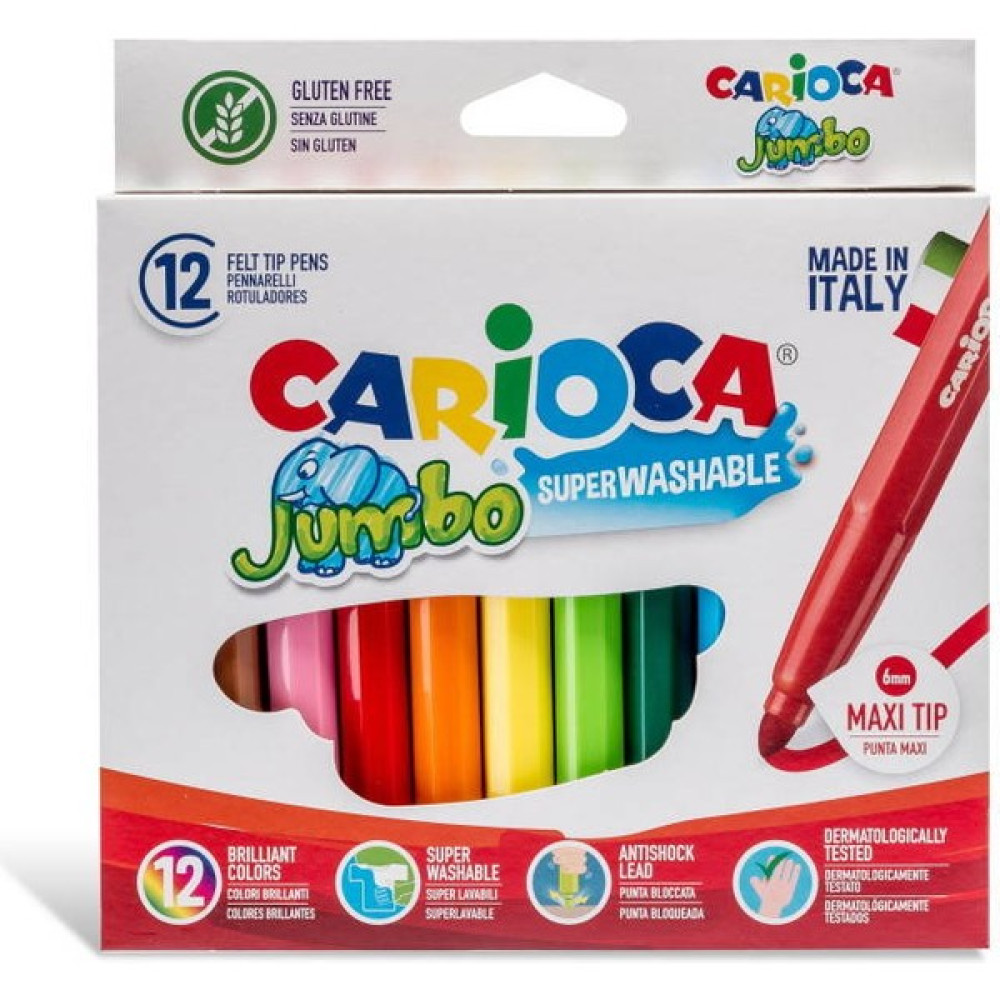 Carioca 40569 Jumbo Keçeli Kalem 12 Renk Keçe Uçlu Kalem Fiyatı