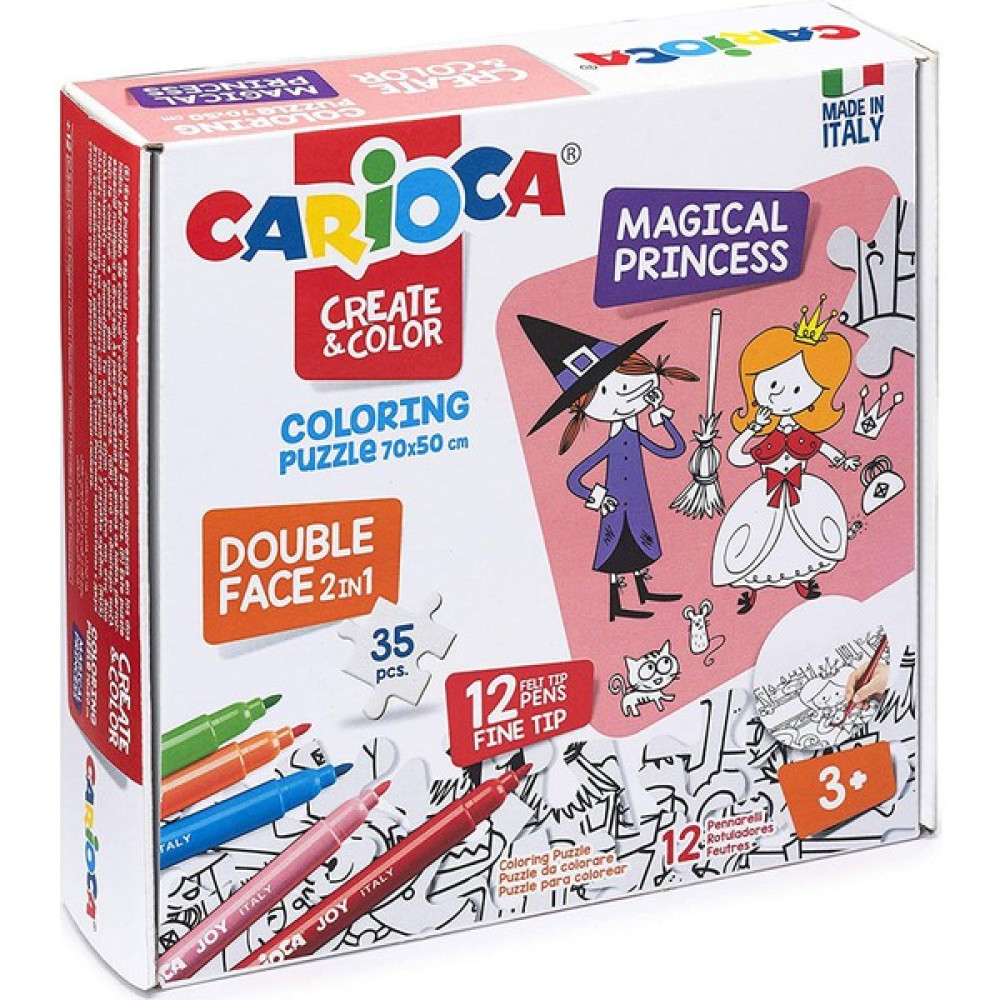 Carioca 42941 Boyanabilir Puzzle Magical Princess ve Joy Keçeli Kalem Keçe Uçlu Kalem Fiyatı