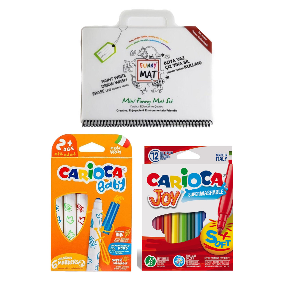 CARIOCA Akademi Çocuk Funny Mat Mini Ve Jumbo Baby 6lı Keçeli Kalem Ve Joy 12li Keçeli Kalem Keçe Uçlu Kalem Fiyatı