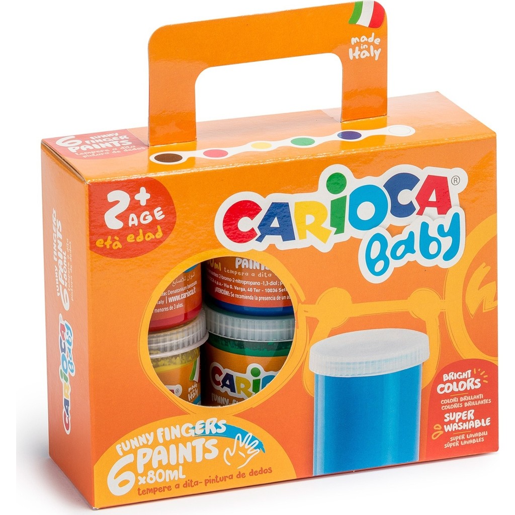 CARIOCA Baby Yıkanabilir Parmak Boyası - 6 Renk x 80 gr - Ko032 Yardımcı Malzeme Fiyatı