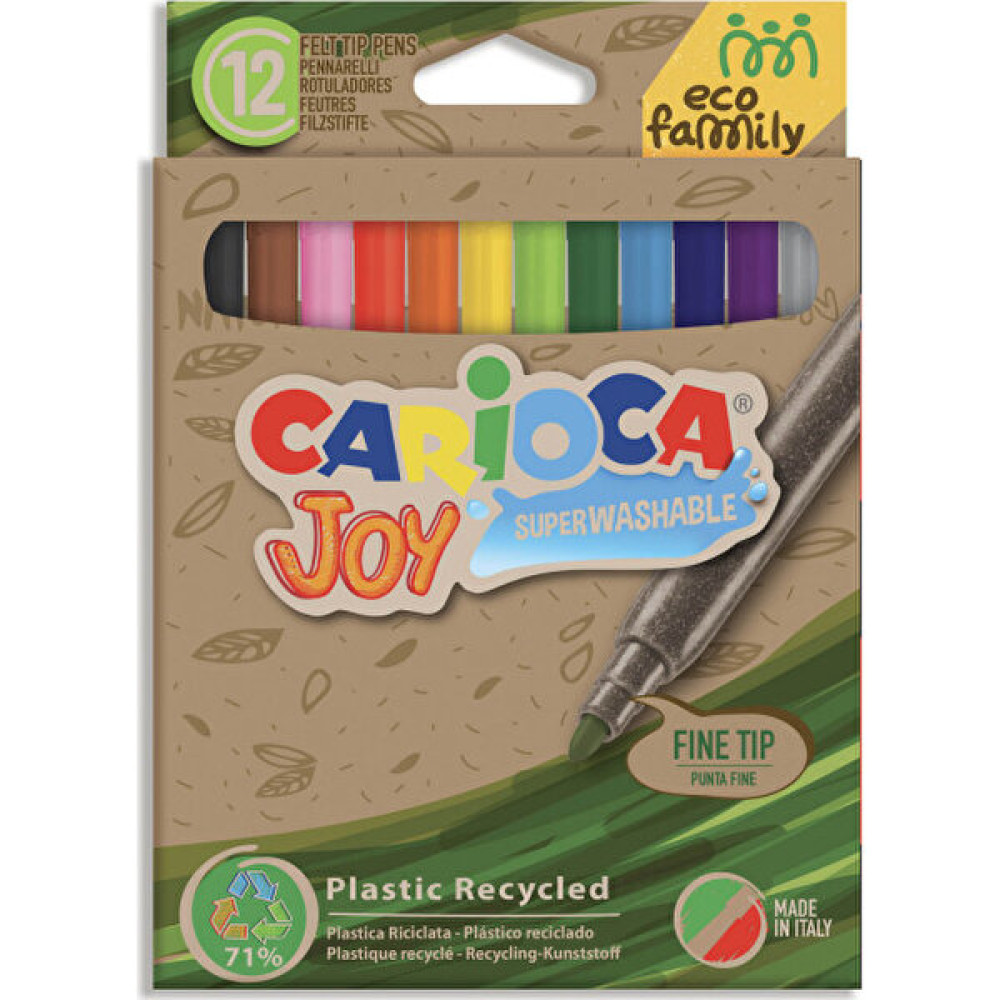 Carioca Eco Famıly Joy Süper Yıkanabilir Keçeli Boya Kalemi 12'li Keçe Uçlu Kalem Fiyatı