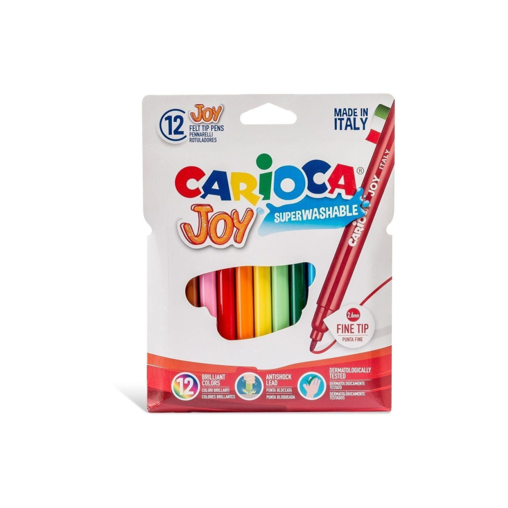CARIOCA Joy Süper Yıkanabilir Keçeli Boya Kalemi 12’li - 40614 Keçe Uçlu Kalem Fiyatı