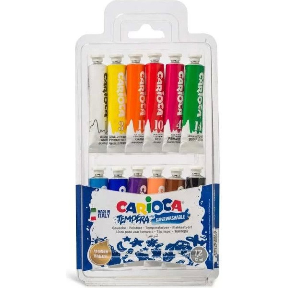 Carioca KO116 Tempera Tüp Guaj Boya Süper Yıkanabilir 12 Renk 12X12ML Guaj Boya Fiyatı