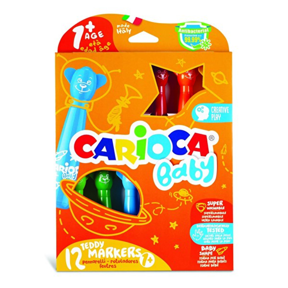 Carioca Teddy Jumbo Bebek Süper Yıkanabilir Keçeli Boya Kalemi 12'li Keçe Uçlu Kalem Fiyatı