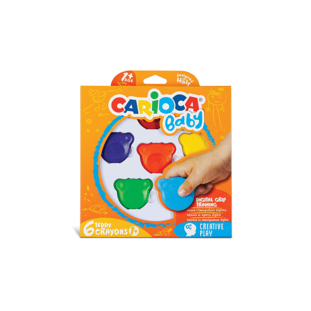 CARIOCA Teddy Şekilli Kirletmeyen Mum Boyalar 6lı Pastel Boya Fiyatı