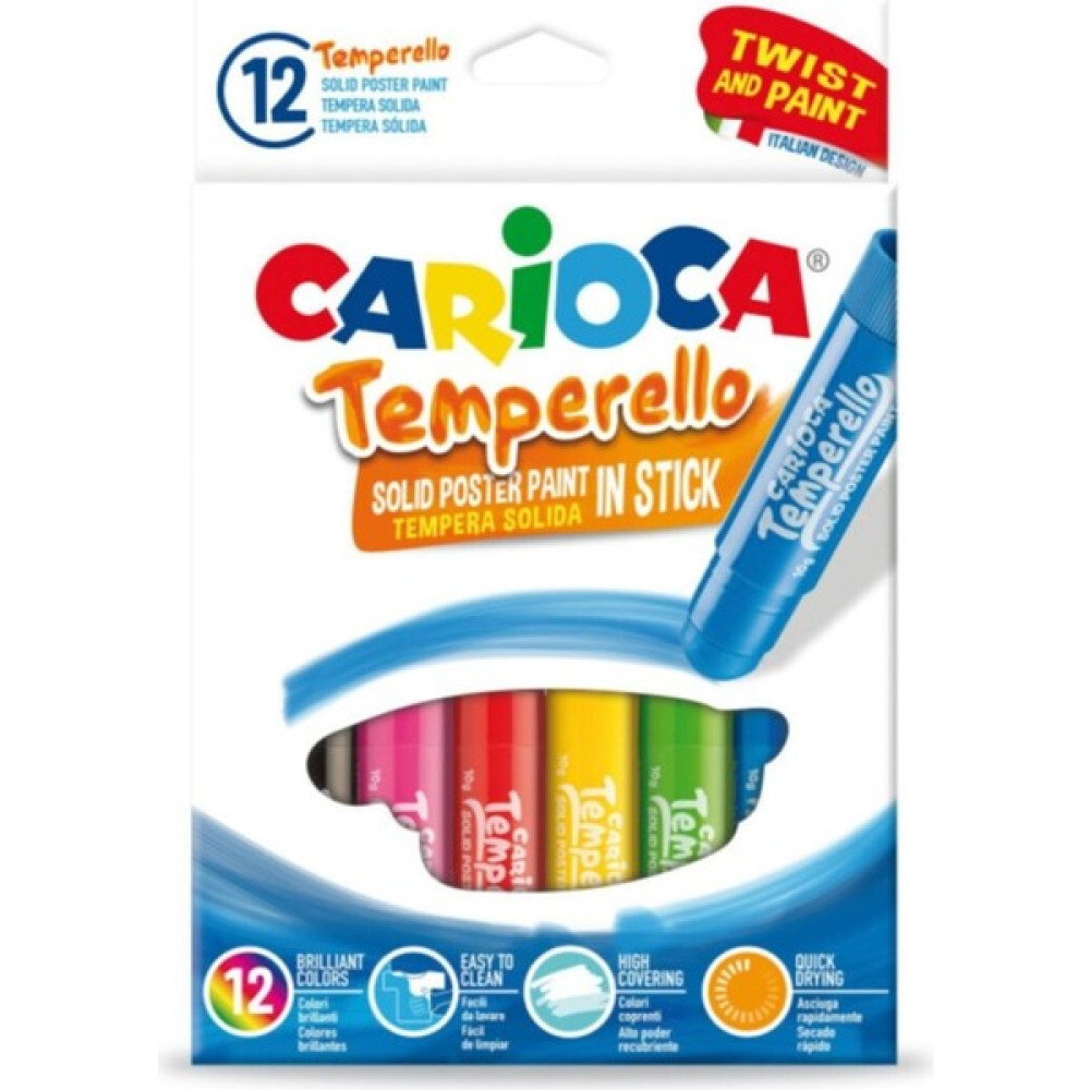 Carioca Temperello Stıck Poster Boyama Kalemi 12'li - Renkli - 12 Adet Oto Boyaları Fiyatı
