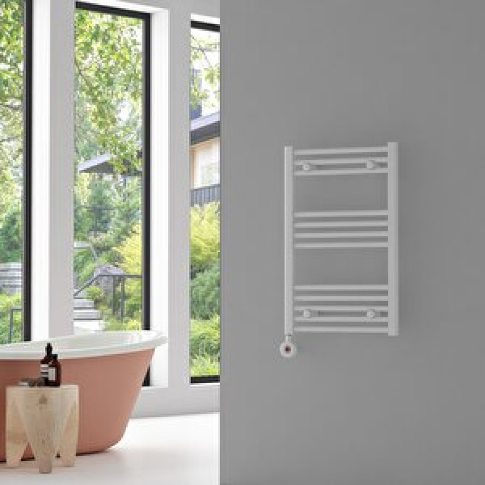 Carisa Nile Sulu Elektrikli Çelik Havlupan 800*500 Ral 9016 Beyaz (On-Off Kitli) Radyatör Fiyatı