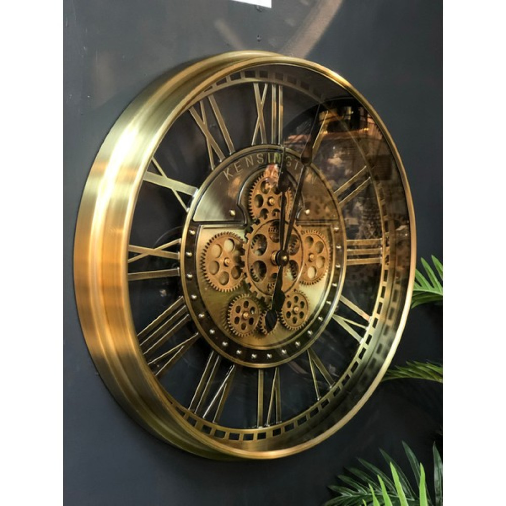 Çarklı Duvar Saati - Gold - 55 cm Dekoratif Saat Fiyatı