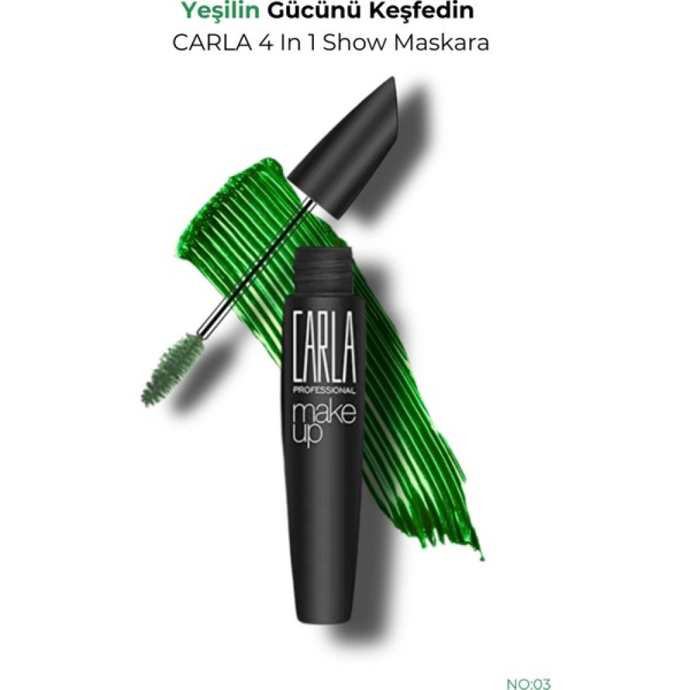 Carla 4 in 1 Show Maskara Yeşil 7,5 ml - No: 03 - Green Rimeller / Maskaralar Fiyatı