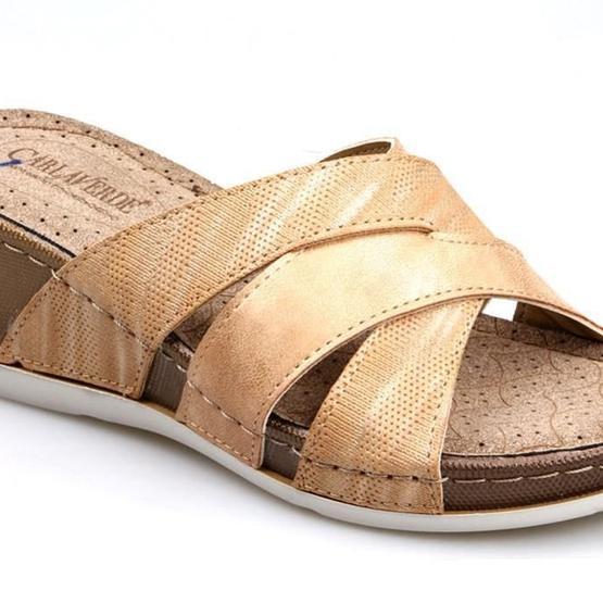 Carla Verde 200718.55 Camel Dolgu Topuk Kadın Terlik